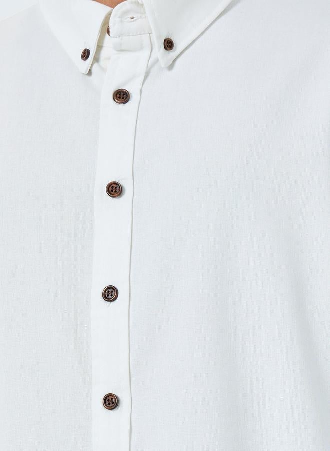 Styli Men Relaxed Fit Linen Blend Shirt with Button-Down Collar - Image 2